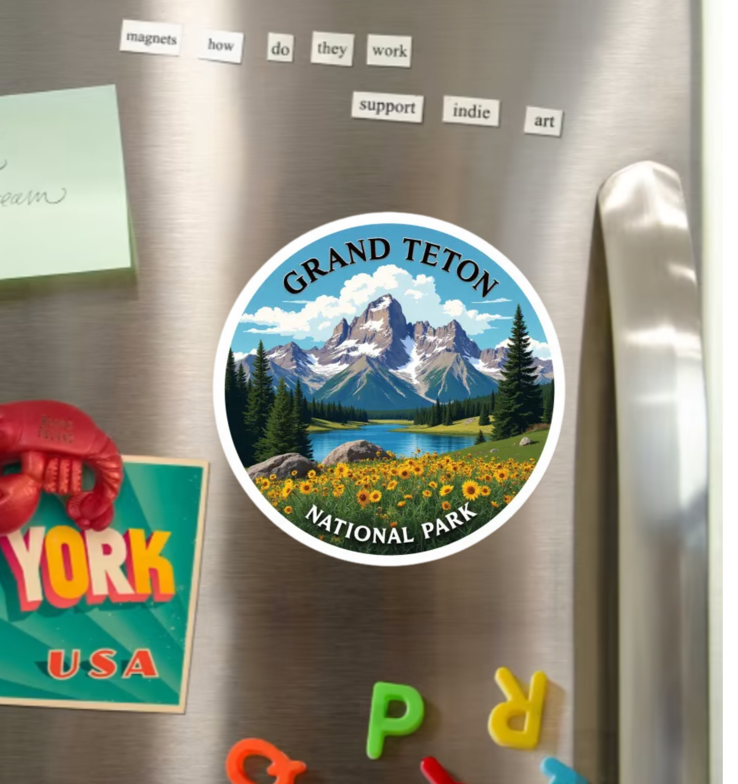 Grand Teton National Park Wyoming Fridge Magnet or Laptop Sticker
