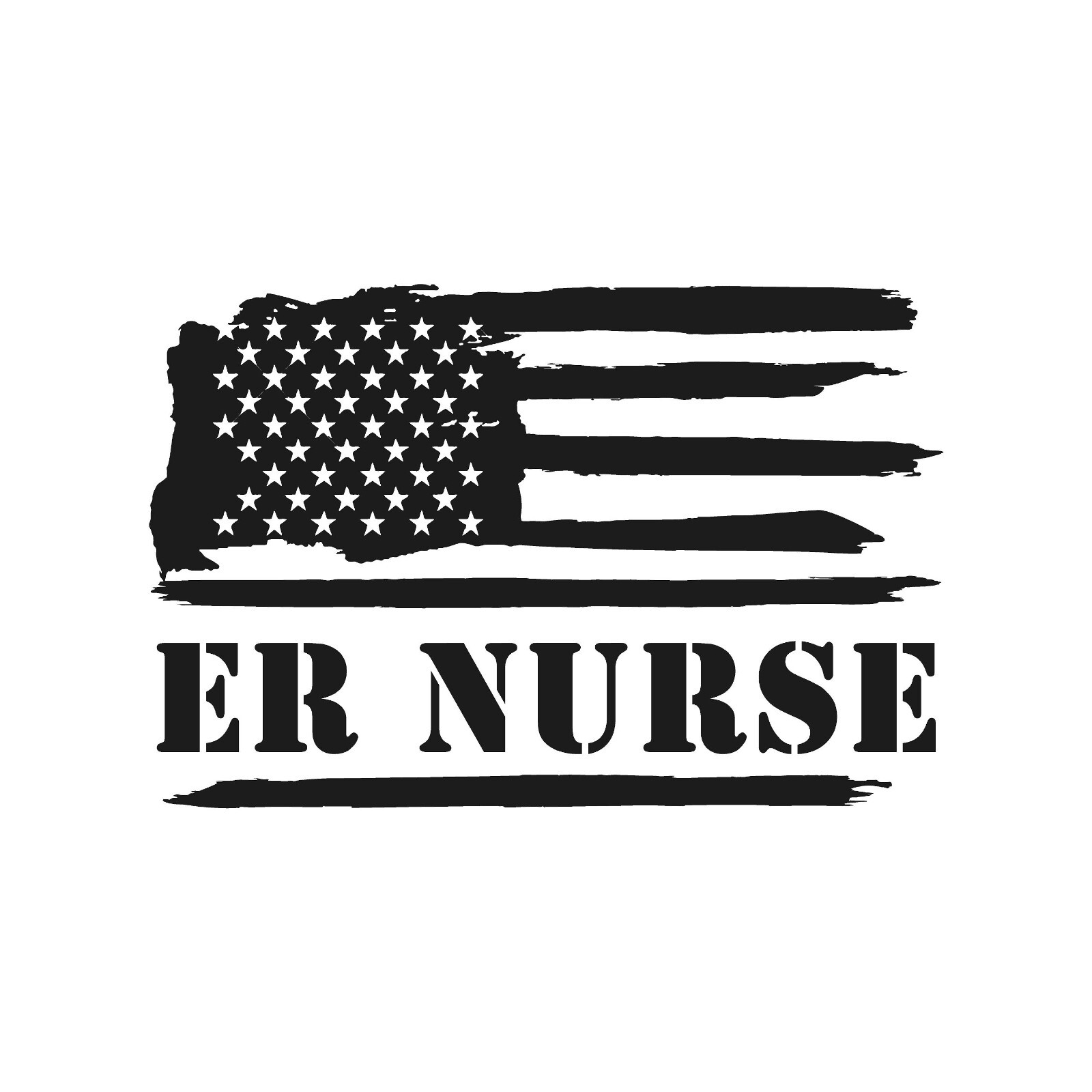 ER nurse Flag Vinyl Decal American Flag Car window, Laptop Sticker
