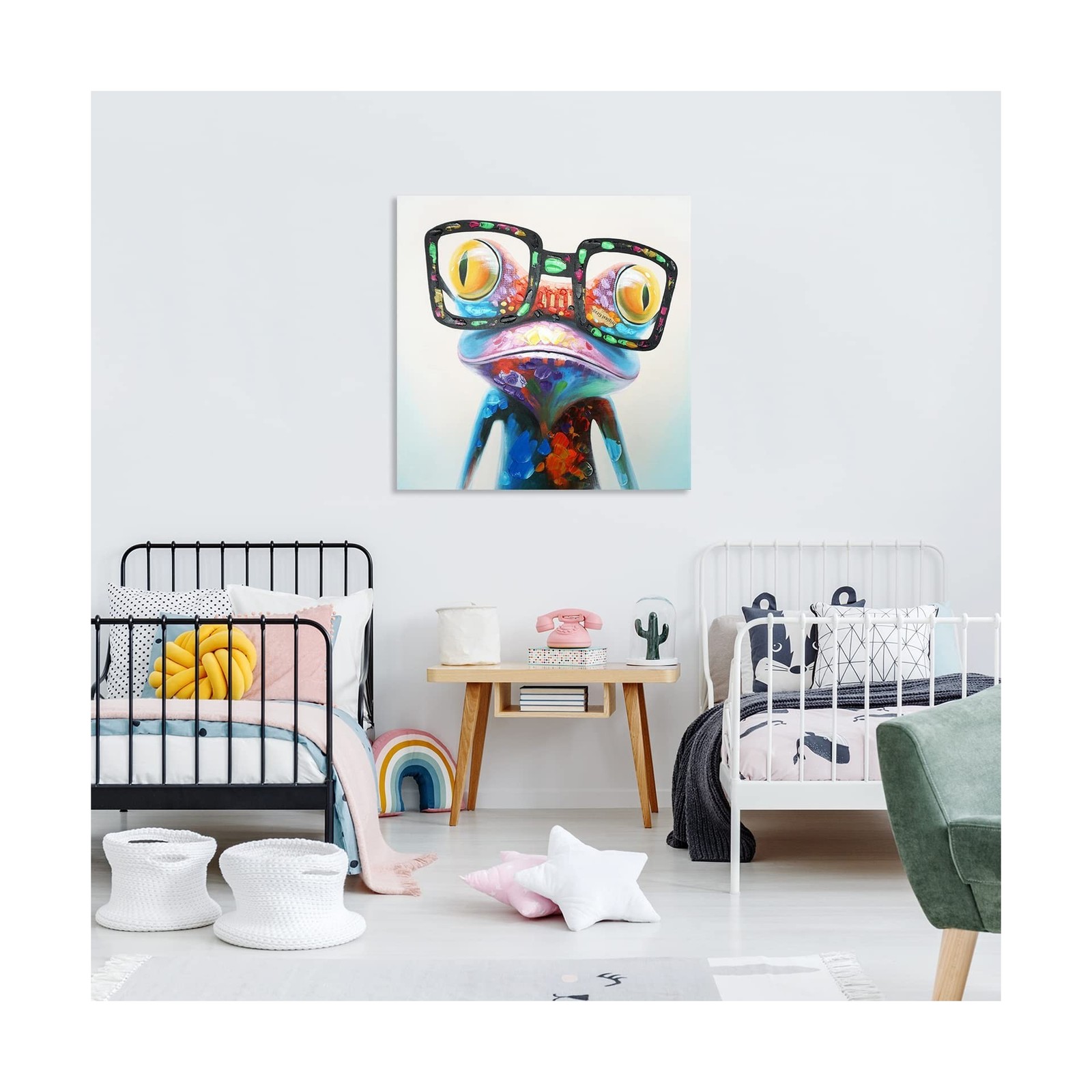 SEVEN WALL ARTS Frog Canvas Wall Art Colorful Animal Painting Pictures Happy …