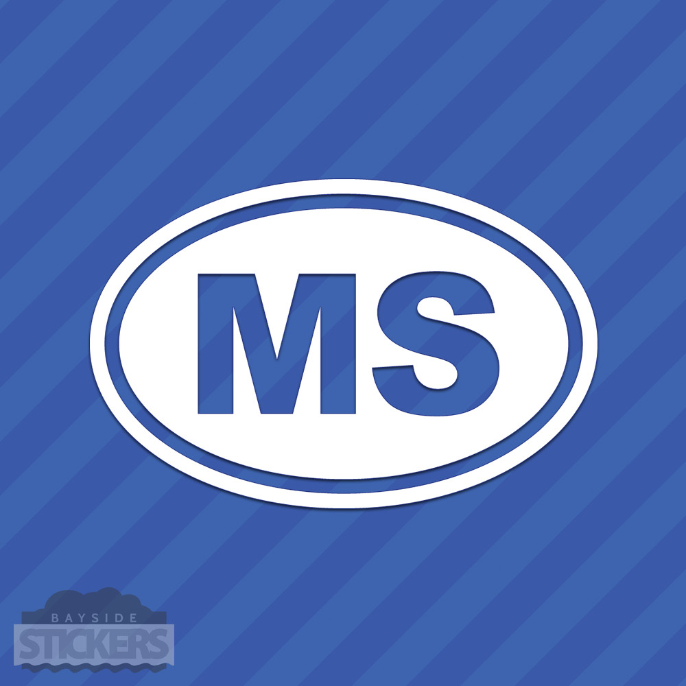 Mississippi MS Oval Vinyl Decal Sticker