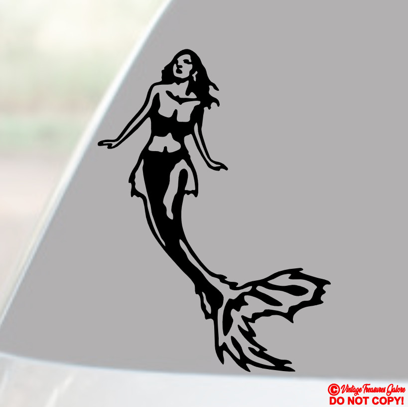 MERMAID Vinyl Decal Sticker Car Truck Boat Window Wall Bumper SEA OCEAN FOLKLORE