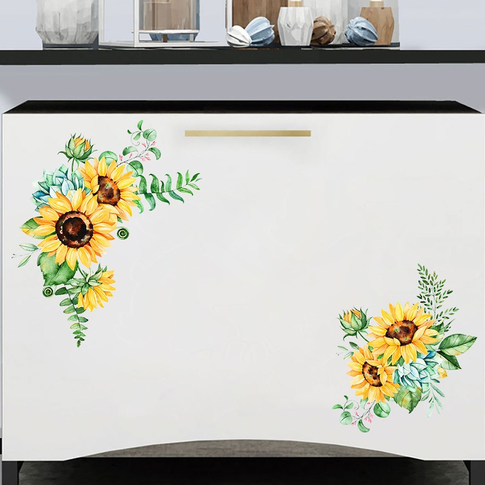 Waterproof Sunflower PVC Removable Wall Stickers Art Decals Mural Decor