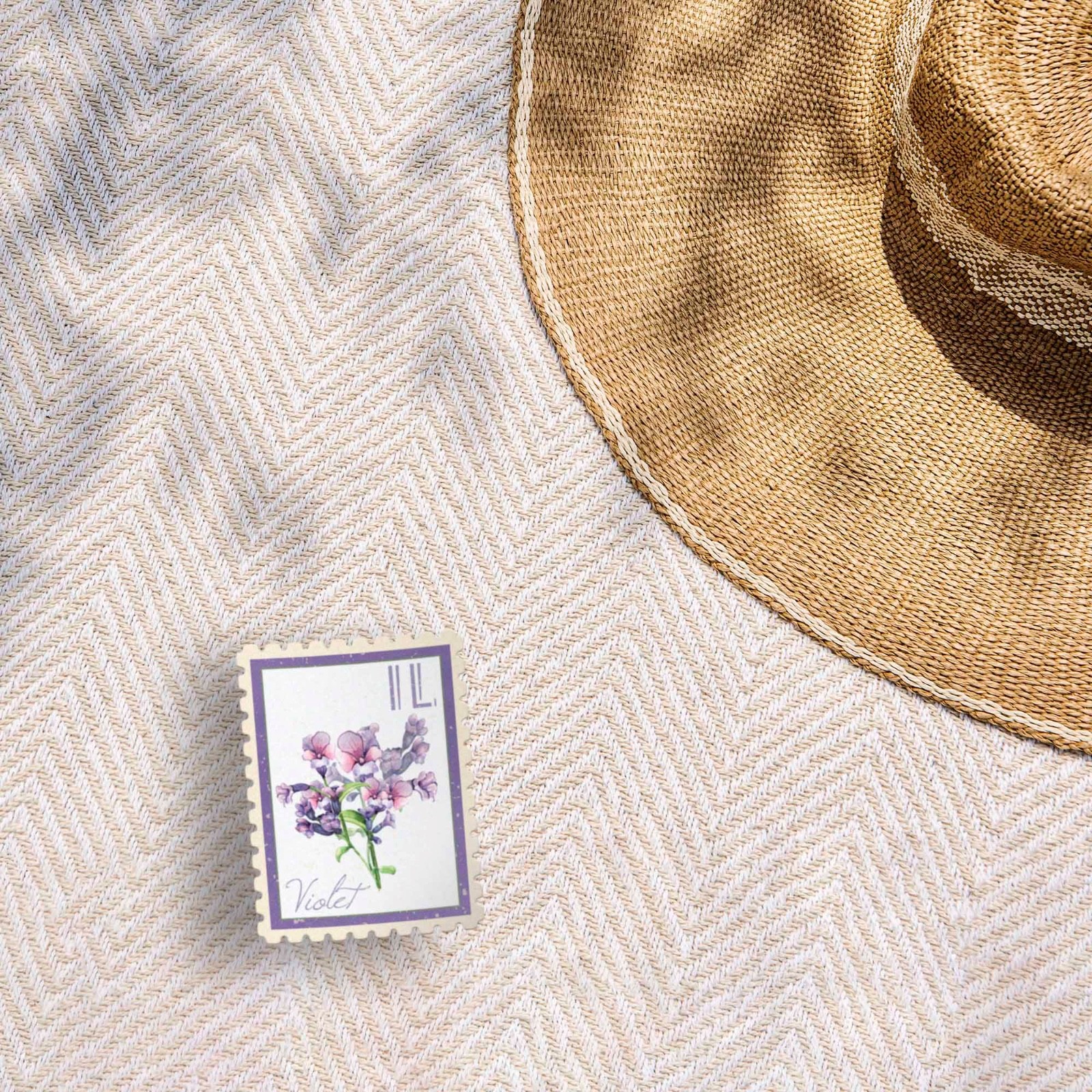 Illinois State Flower Violet Sticker – IL Vintage Stamp Decal for Laptop