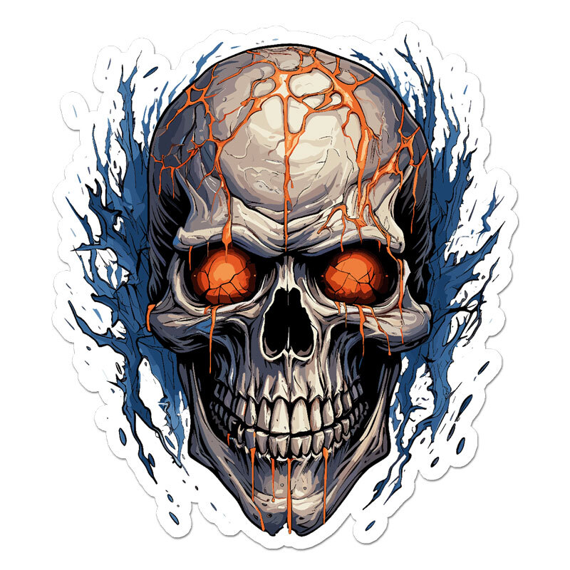 Evil Scary Skull, Vinyl Decal Sticker, Indoor Outdoor, 3 Sizes, #11922