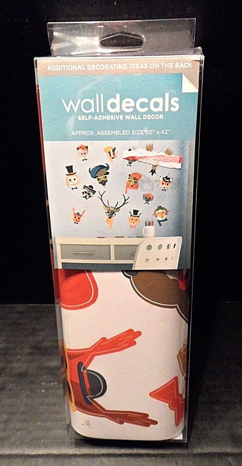 WILD ANIMALS WALL DECALS-LARGE–VINYL SELF-STICK NEW SEALED “LOT 26 STUDIO”