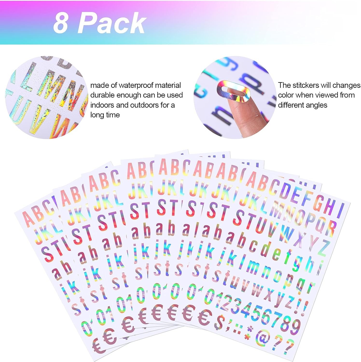 8 Sheets Self Adhesive Vinyl Letters Numbers Kit, Mailbox Numbers Sticker for…