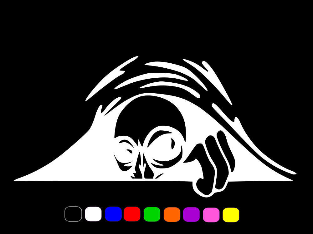 ALIEN ET PEEKING THROUGH Vinyl Decal Laptop Wall Car Sticker CHOOSE SIZE COLOR