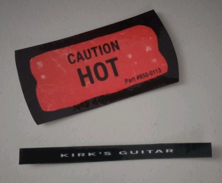 Kirk Hammett style ‘Caution Hot’ Sticker Decal Set For Metallica ESP KH-2 Guitar