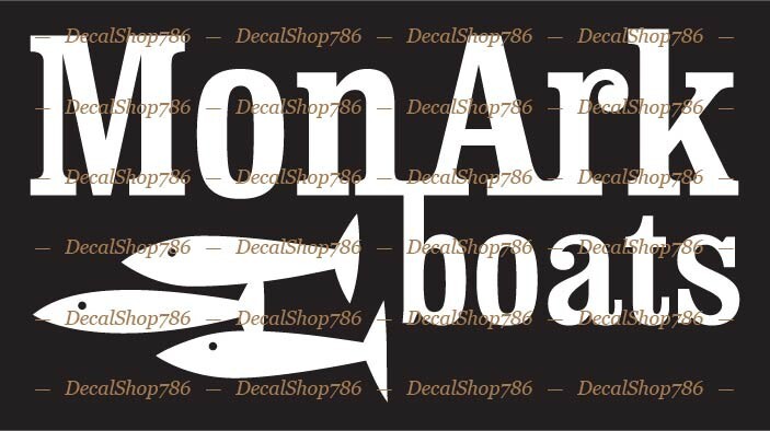 MonArk Boats II – Outdoor Sports – Vinyl Die-Cut Peel N’ Stick Decals/Stickers