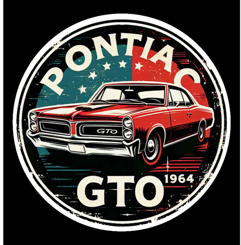 Car Classics “Pontiac GTO” – 4″ Vinyl Decal Sticker Handcrafted Car Truck Cooler
