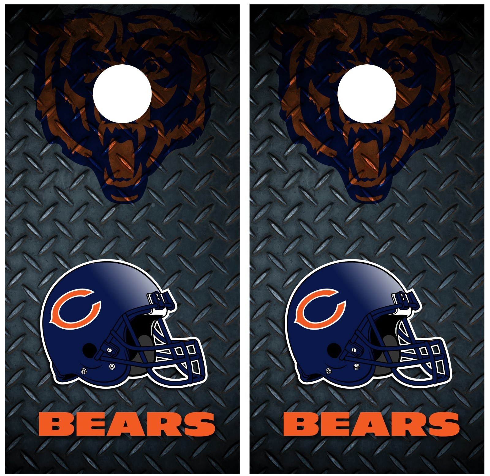 Chicago Bears Diamond Plate Cornhole Board Decal Wrap Wraps
