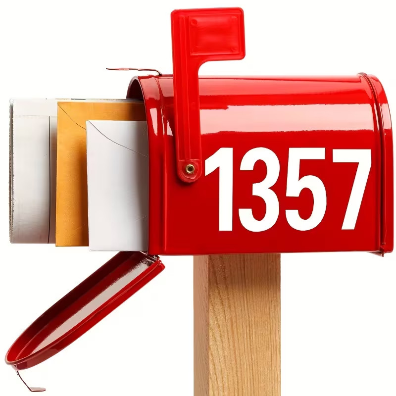 1/3x Reflective Mailbox Numbers for Outside, 2/3/4 Inch Self Adhesive Waterproof