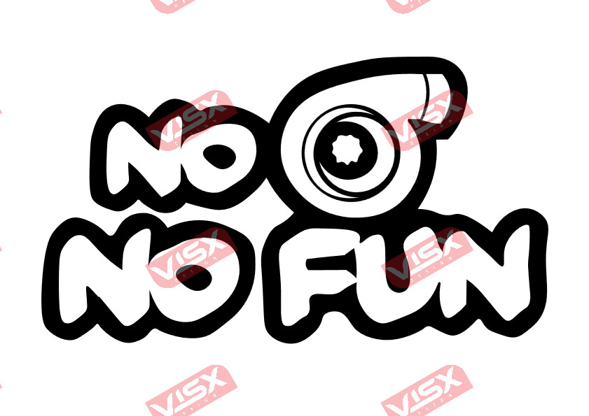 No Fun Exhaust Turbo decal sticker Vinyl Funny Car Truck Window Bumper