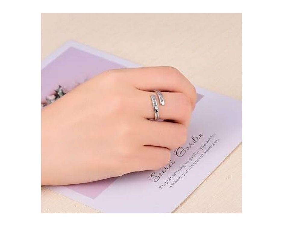 Silver Adjustable Ring Inspirational Jewelry S925 Sterling Wrap Open Ring for Wo
