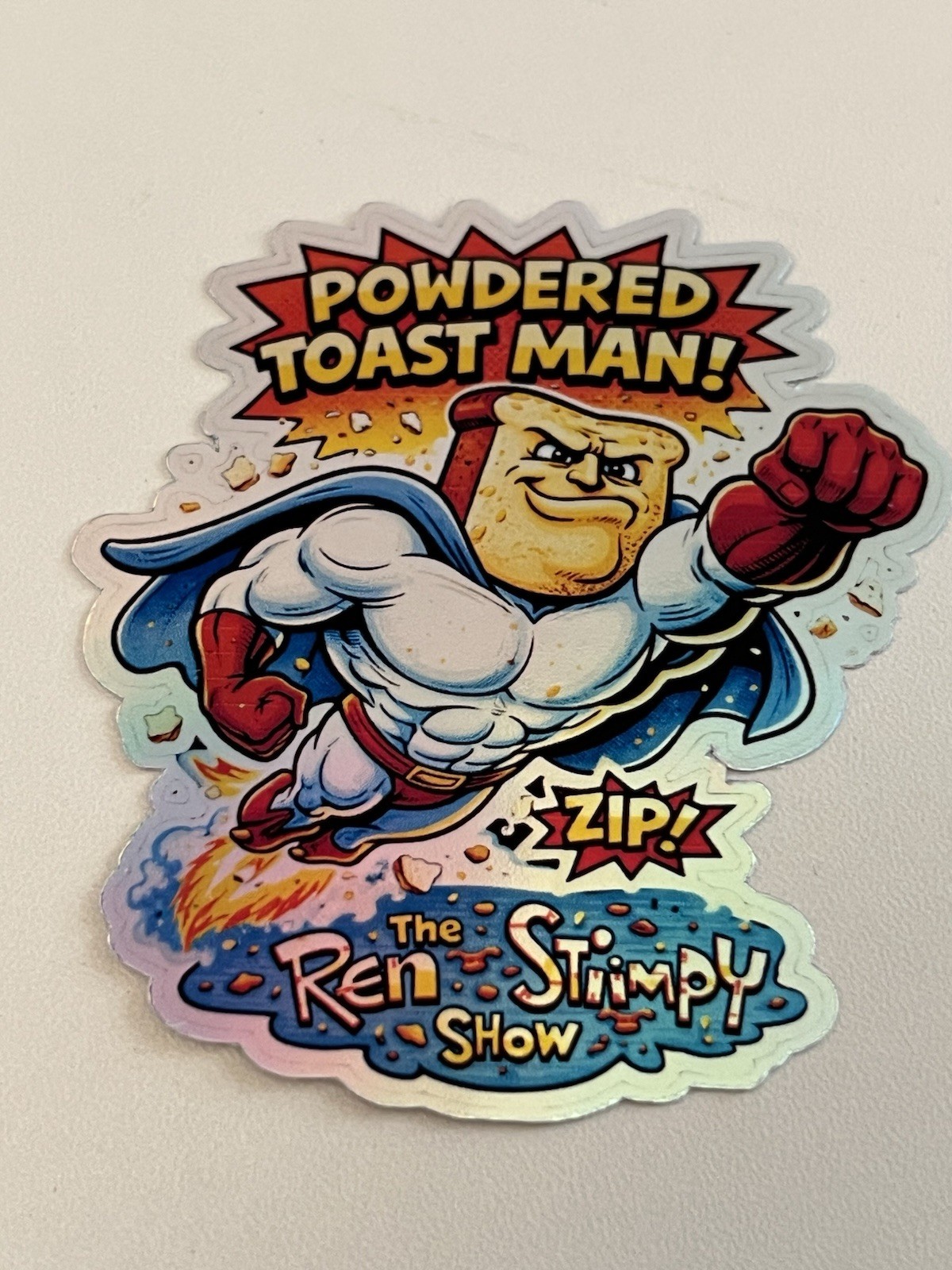Powder Toaster Man Waterproof Holographic 3inch Sticker