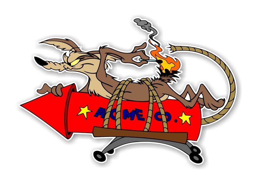 Wile E Coyote ACME Rocket Large Size Precision Cut Decal