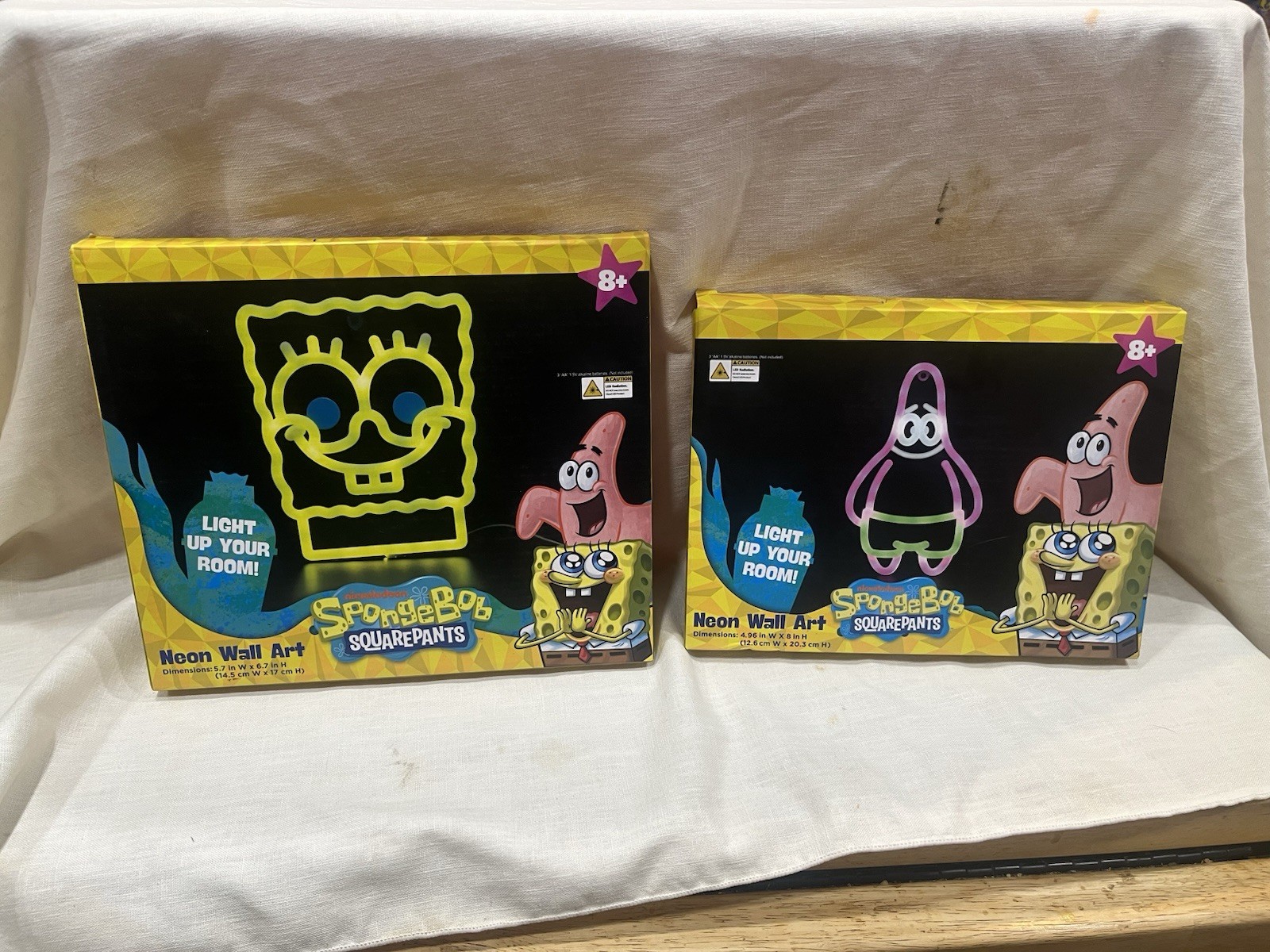 Set of 2 SpongeBob SquarePants and Patrick Neon Wall Art Nickelodeon (Brand New)