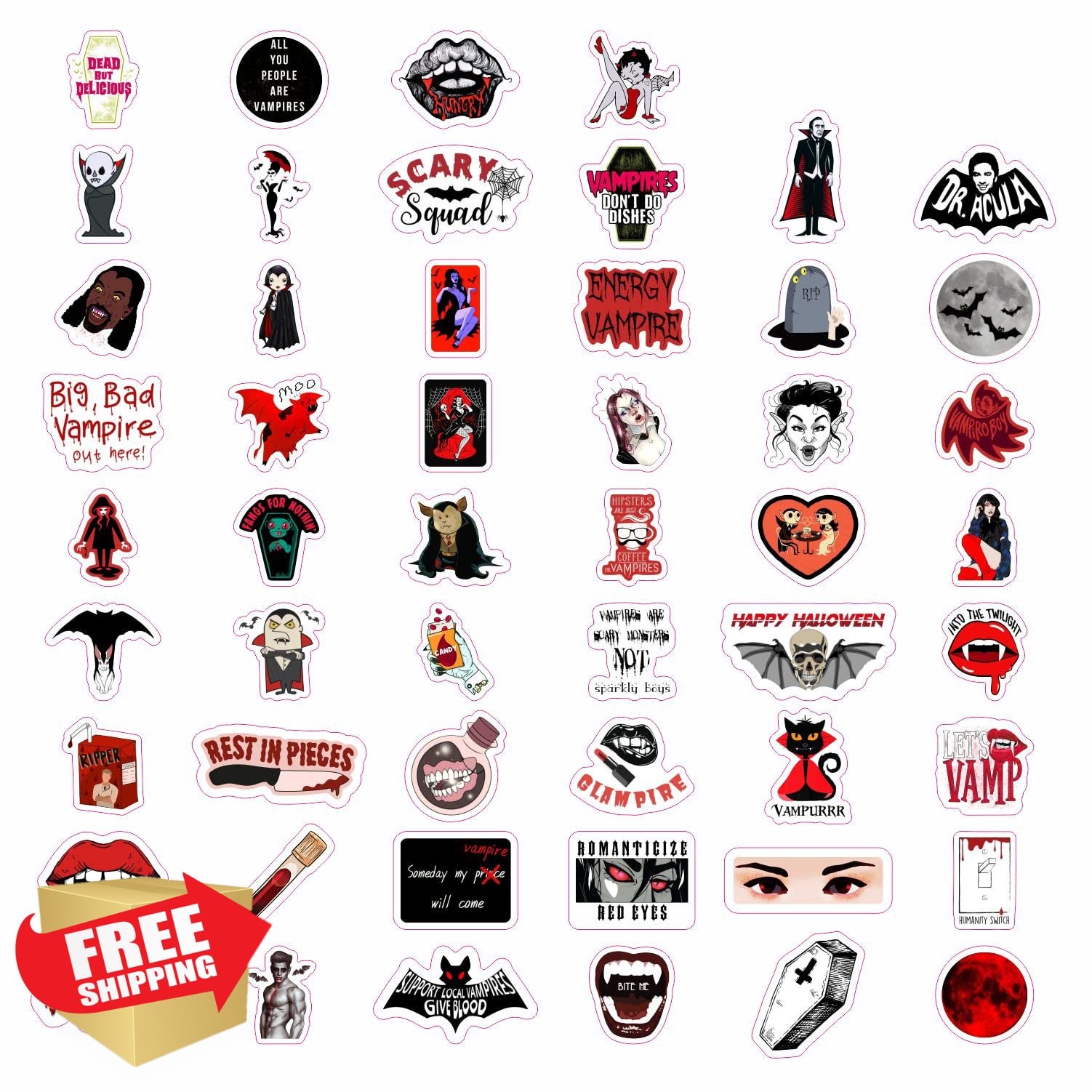 BulbaCraft 100 Pcs Vampire Stickers