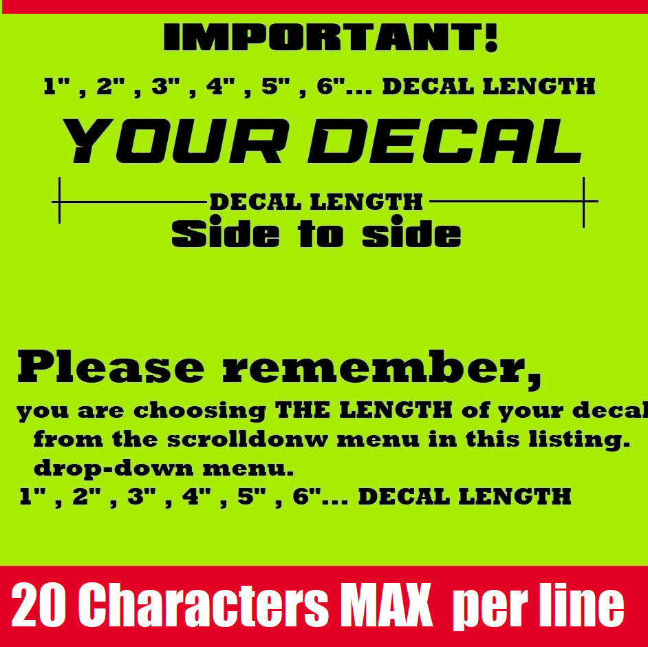 Custom Text Vinyl Lettering Sticker Decal Personalized – ANY TEXT ANY NAME {c22