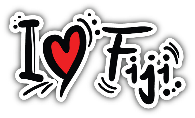 I Love Fiji Slogan Art Decor Car Bumper Sticker Decal