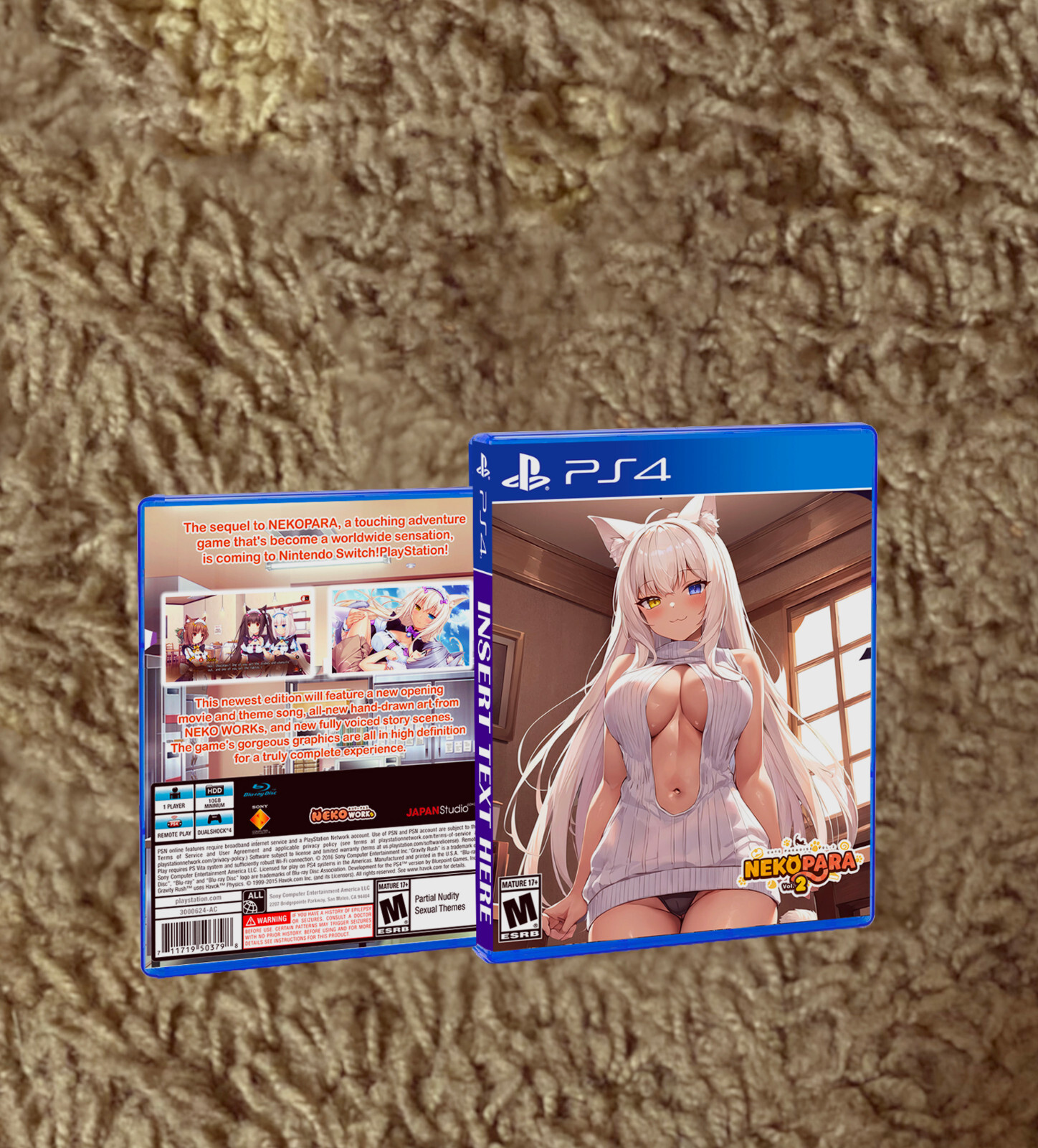 Nekopara 1 | 2 | 3 | 4 PS4 CUSTOM COVER ART & CASE – NO GAME