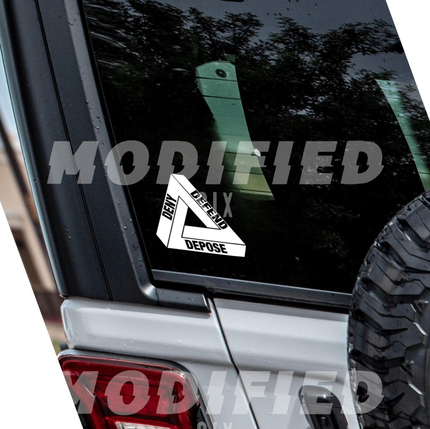 Deny Defend Depose Decal Lawyer Legal Funny Vinyl Car Sticker 55+ Colors