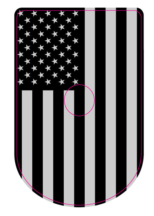 FITS SPRINGFIELD XD / XDM GREY LINE FLAG Magazine Base Plate STICKERS, Set of 6