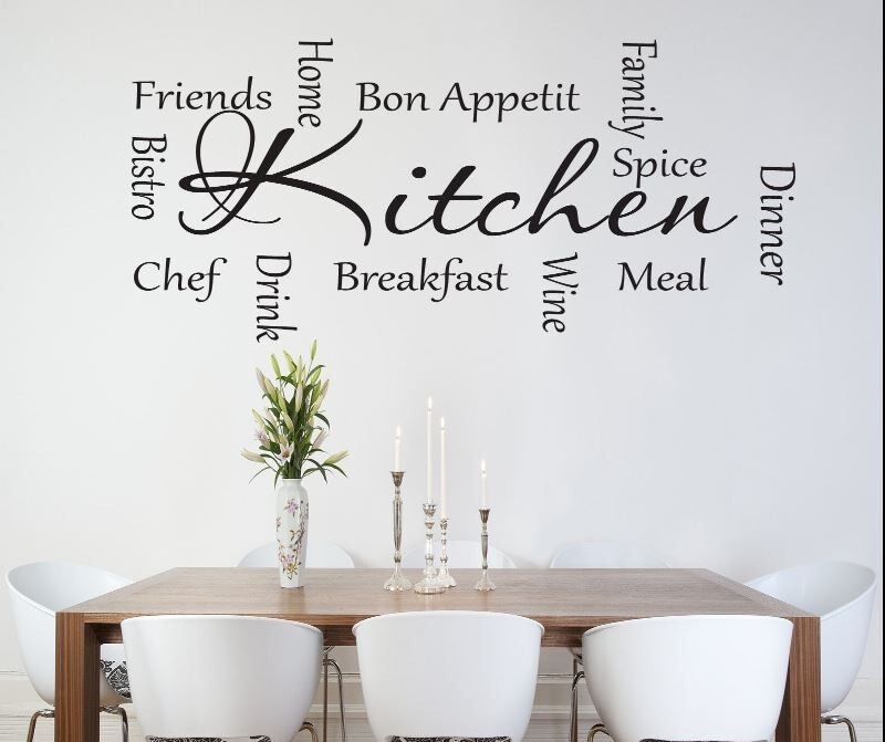 KITCHEN WORDS Cafe Dining Room Vinyl Wall Decal Decor Words Decor Saying Quote