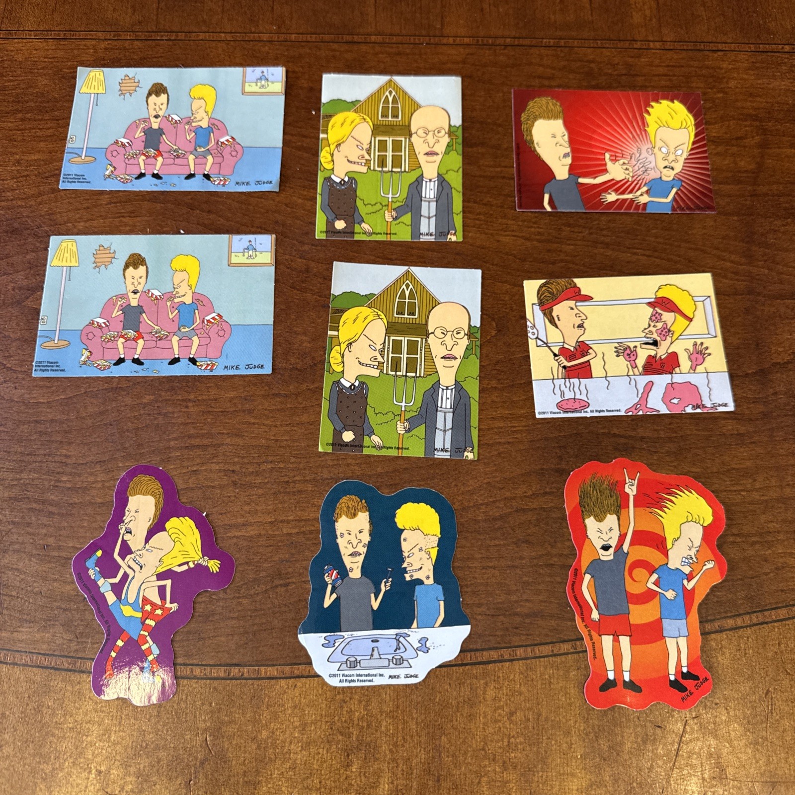 Beavis And Butthead TV Stickers Vending Machine Stickers Rare 2011 Lot Of 9