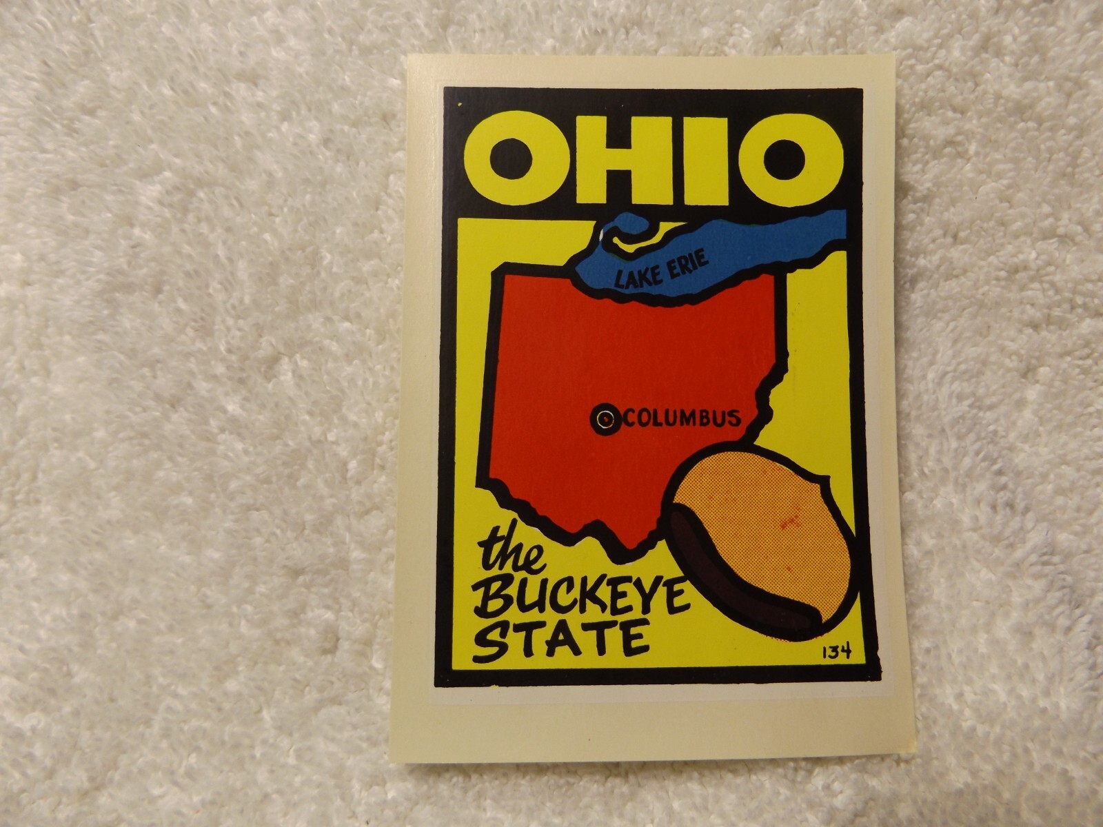 OHIO “The Buckeye State” Vintage 1960s Decal by Baxter Lane in original sleeve