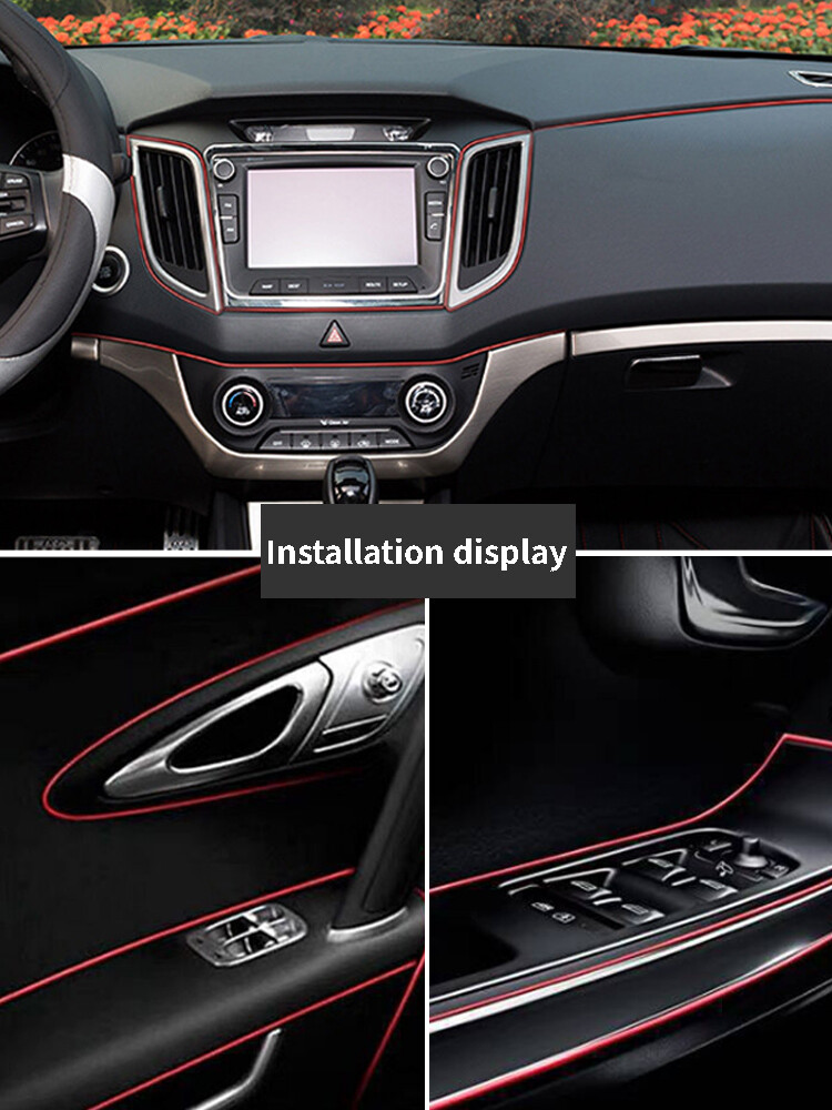 5M Car Interior Trim Strips Plating Flexible Auto Edge Moulding Line Decor