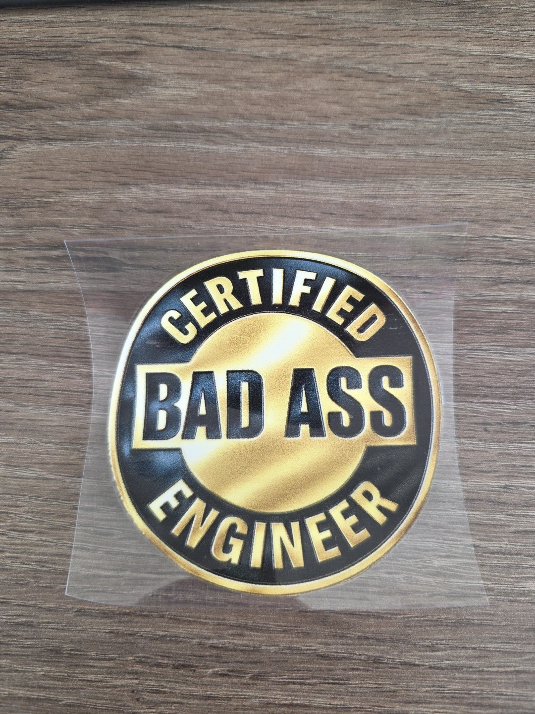 Certified Badass Engineer 4in UV DTF Decal Sticker Waterproof Construction