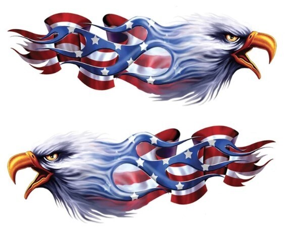NEW LETHAL THREAT USA FLAME EAGLE L/R MINI DECAL STICKER 2.75″x3.5″ RC00053