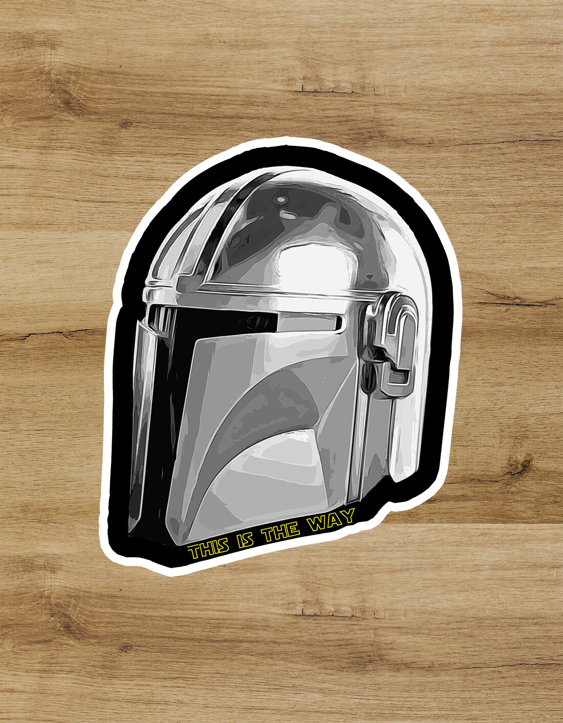 The Mandalorian helmet THIS IS THE WAY premium vinyl decal sticker 3 inches