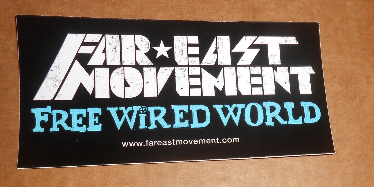 Far East Movement Sticker Promo 6×3 Free Wired World Hip Hop
