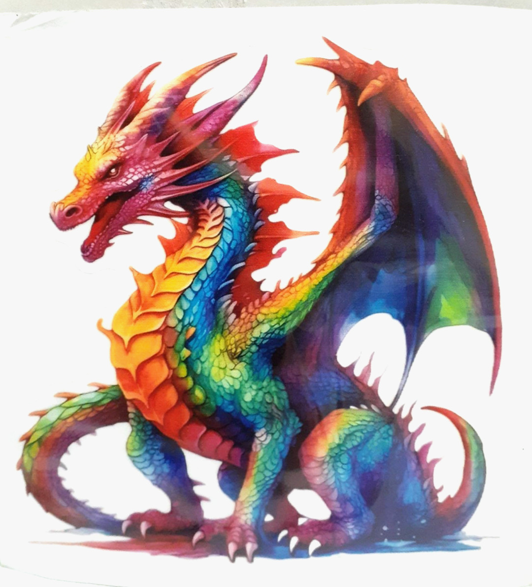 5.5″ x 6″ Dragon Vinyl Decal Sticker Rainbow Colored Dragon
