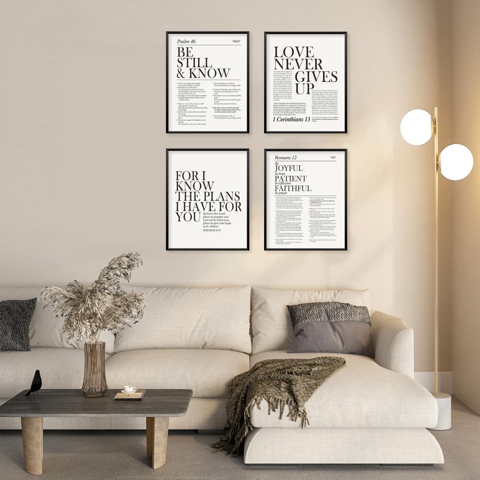 Locomiss Black and White Christian Wall Art Decor, Modern Bible Verse Prints,…