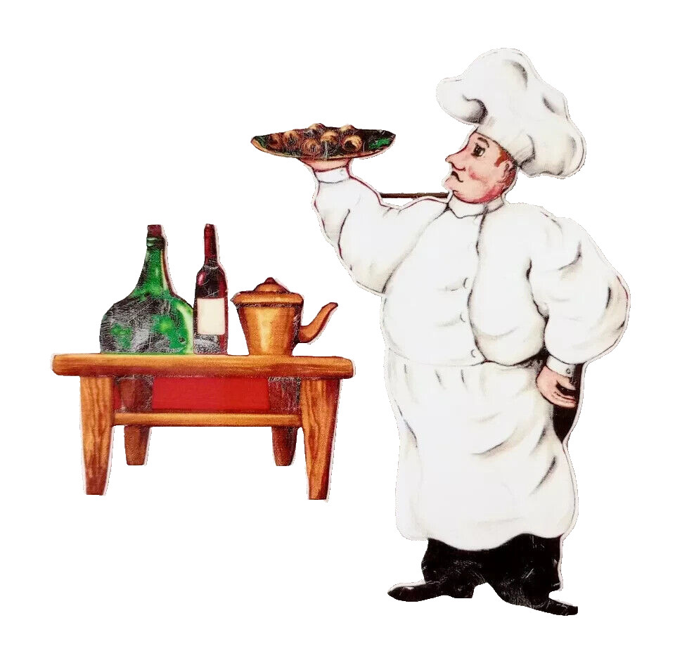 italian chef wall decal kitchen table prepasted 4.5 inch 2pc