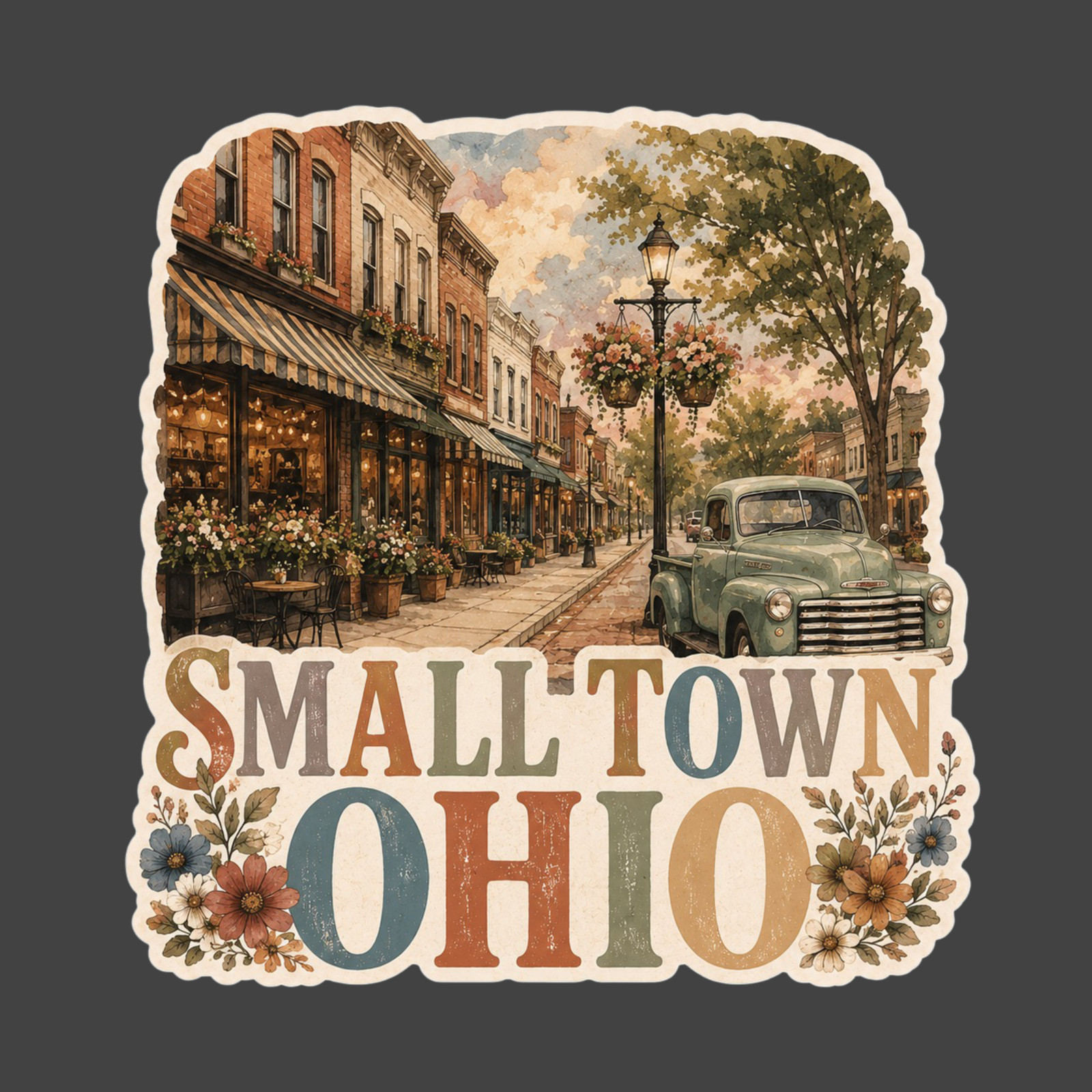 Small Town Ohio Sticker Vinyl Decal Boho Vintage Main Street Country