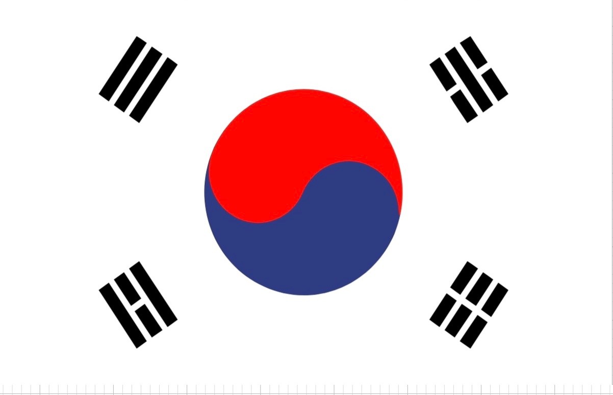 STICKER South Korean Flag Corea Korea red white vinyl Made in USA