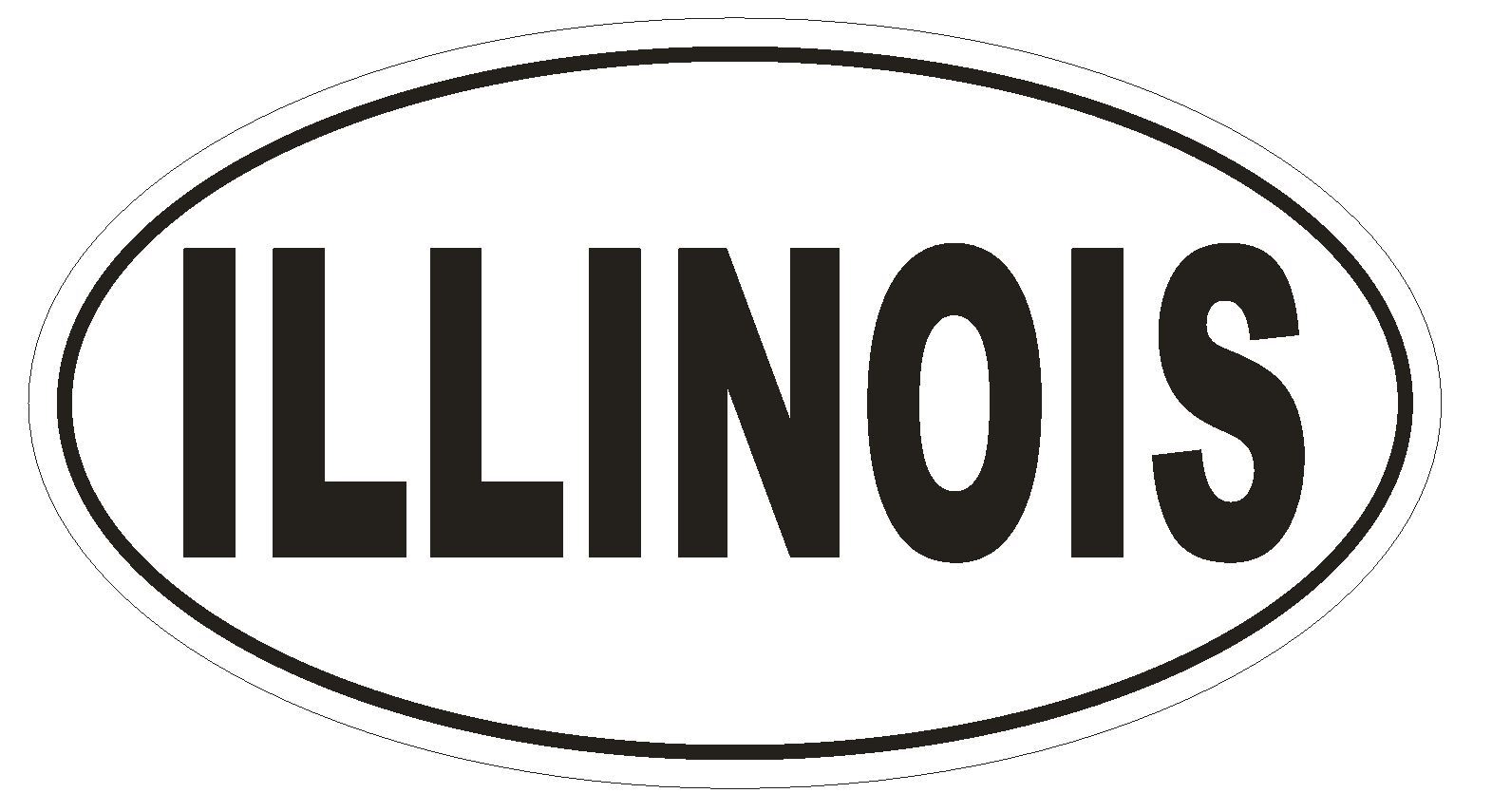 Illinois Oval Bumper Sticker or Helmet Sticker D2329 State Euro Oval