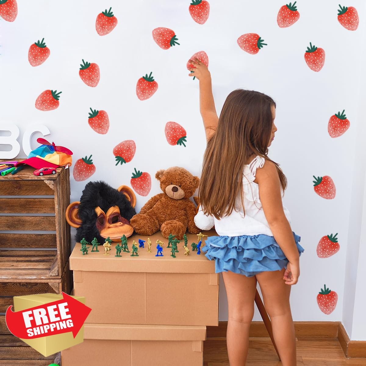 Unonede Strawberry Wall Decals Boho