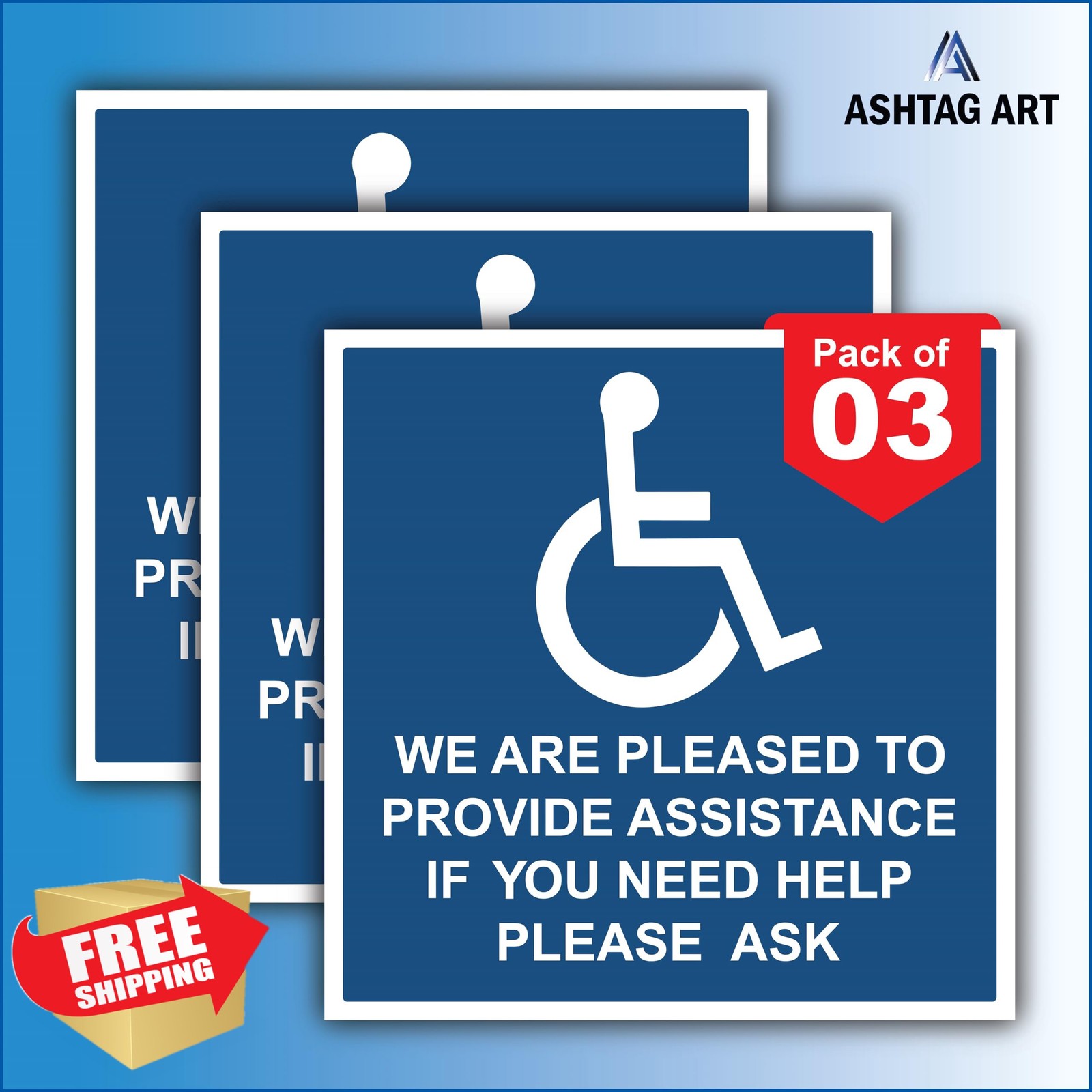 Ashtag Art Handicap Accessible Sticker 6×6 Inches