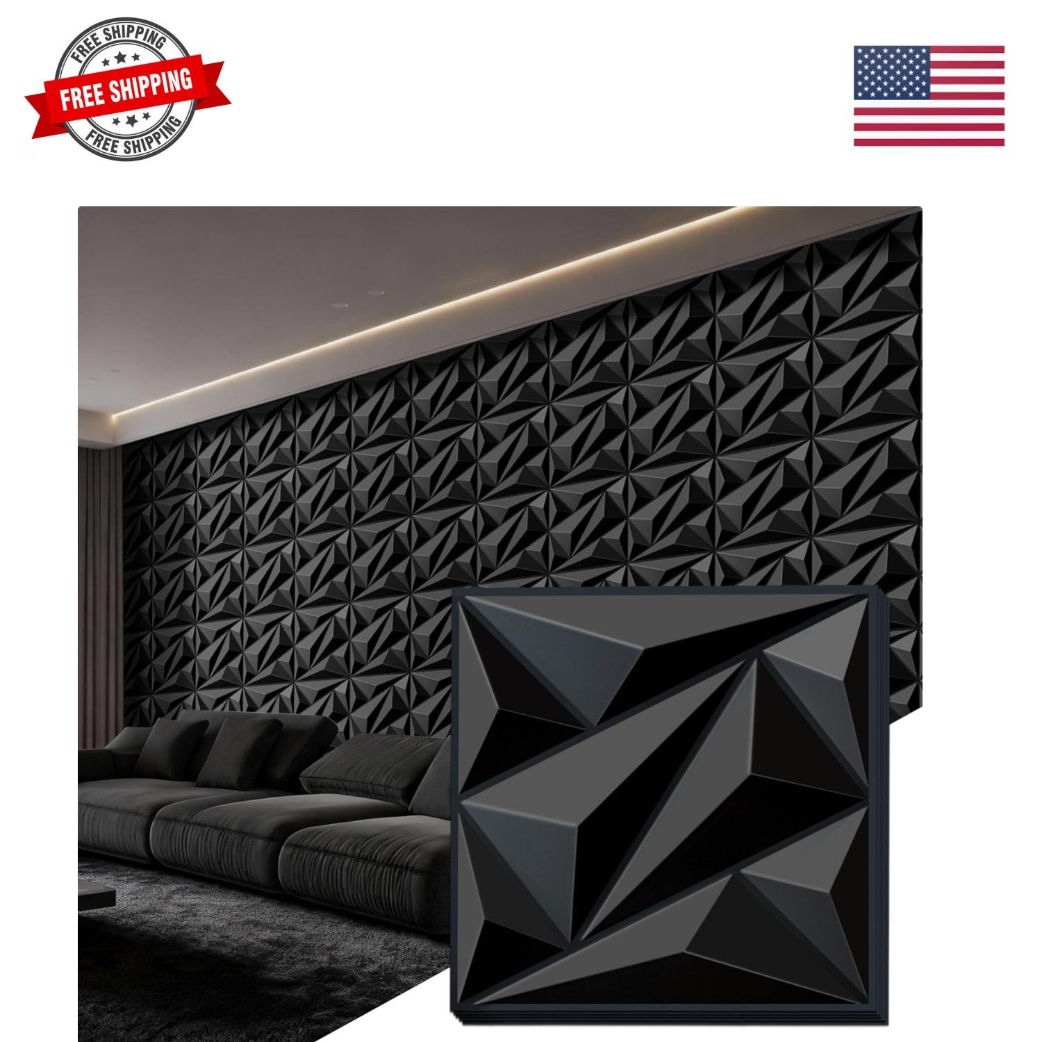 3D Wall Panel for Interior Wall Decor, PVC Wall Panels for Living Room Bedroo…