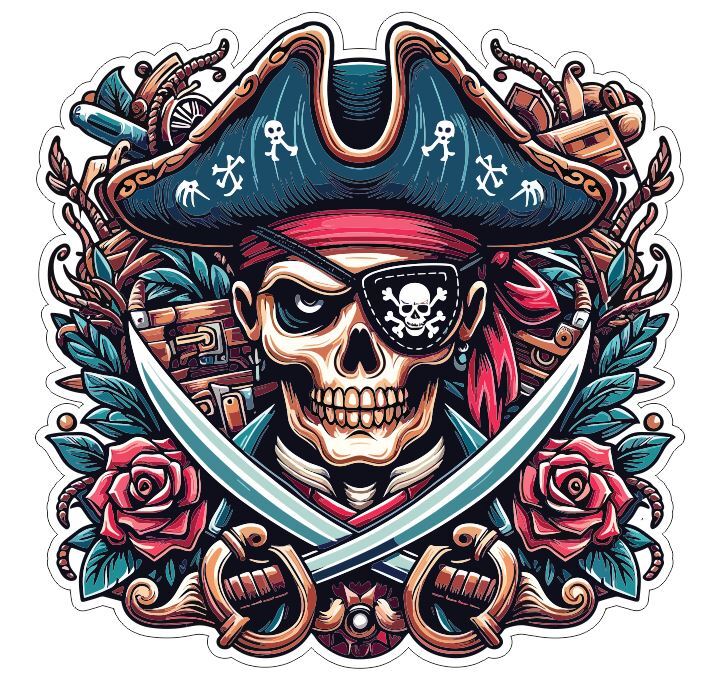 Pirate Sticker Stickers A148