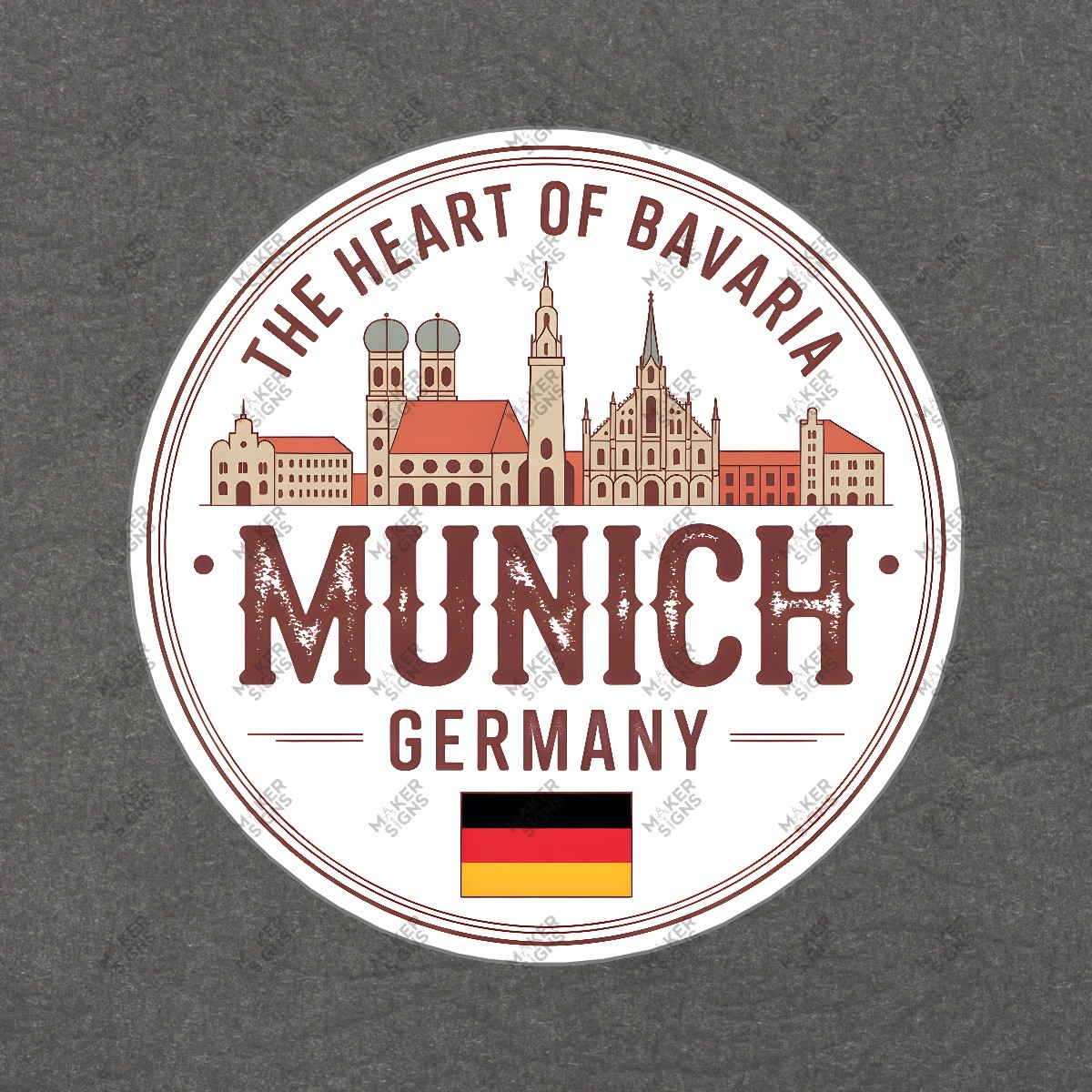Vintage Munich Sign The Heart of Bavaria Iconic Landmarks Germany #7635