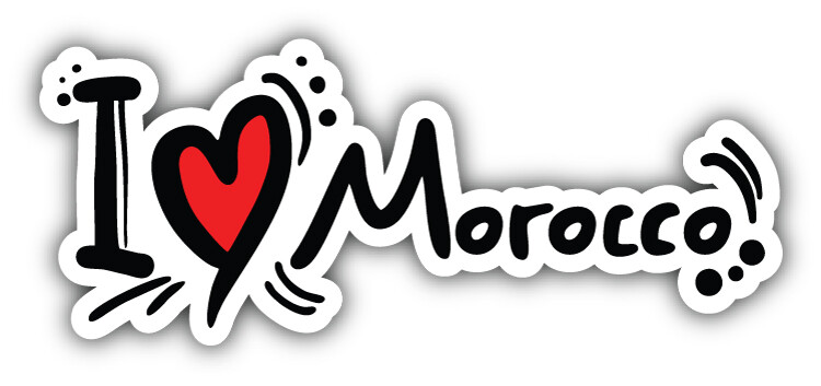 I Love Morocco Slogan Car Bumper Sticker Decal