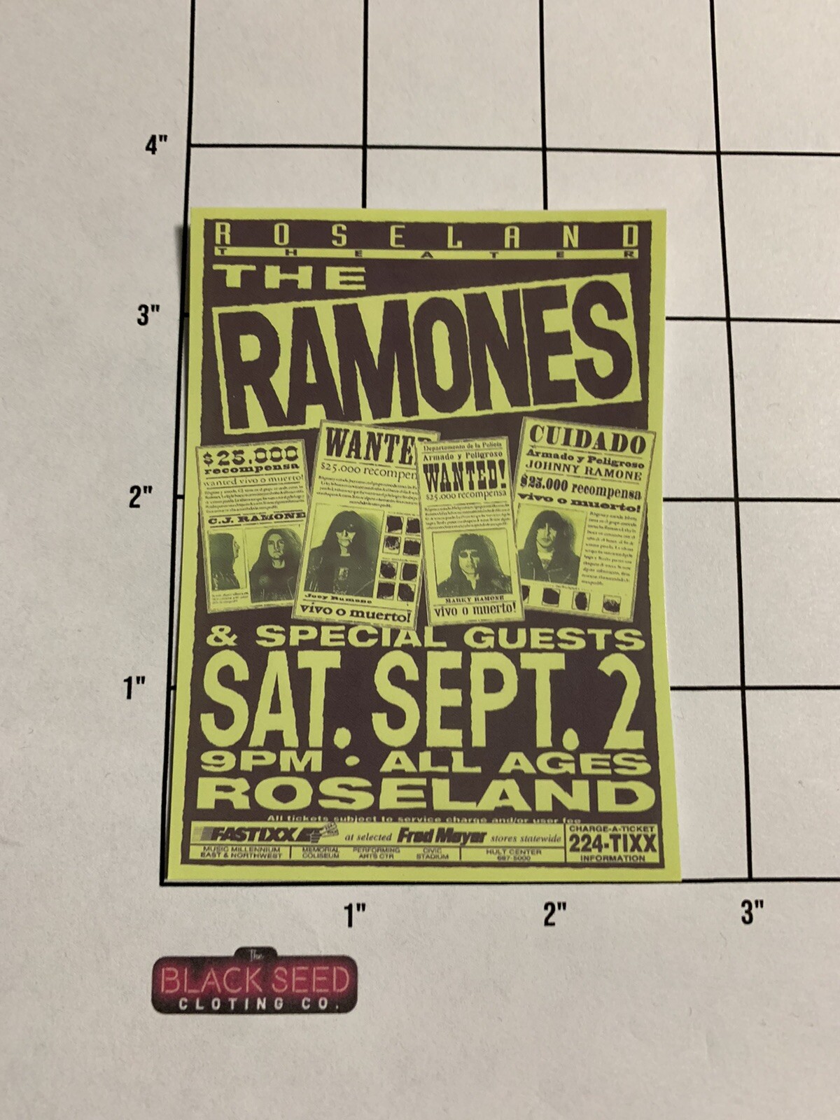 Punk Rock Sticker The Ramones Concert Poster Sticker Laptops Guitar Cases