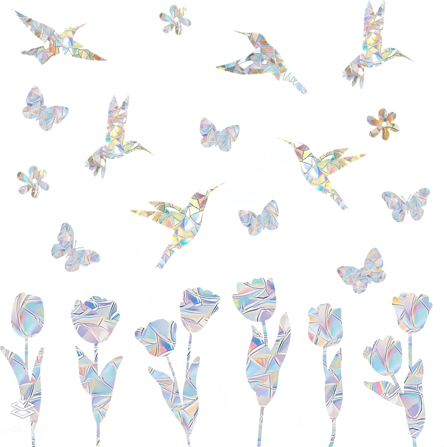 27PCS Mandala Rainbow Window Stickers, Window Decals for Bird Strikes | Rainbow