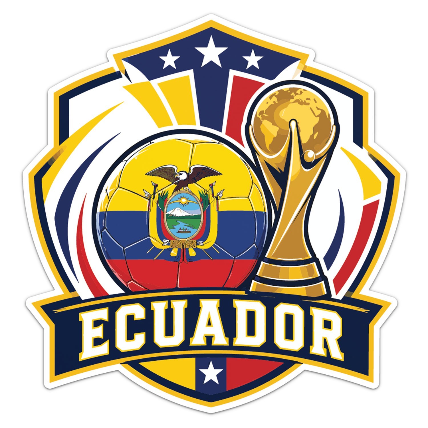 Ecuador Soccer National Football Team Flag Sticker Car Bumper Vinyl Decal
